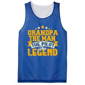 Grandpa The The Pilot The Legend Grandpa Meaningful Gift Gift Mesh Reversible Basketball Jersey Tank