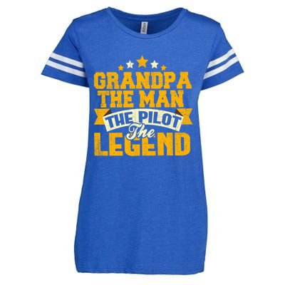 Grandpa The The Pilot The Legend Grandpa Meaningful Gift Gift Enza Ladies Jersey Football T-Shirt