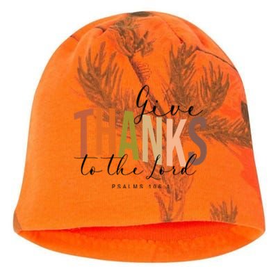 Give Thank To The Lord Psalms 1061 Christian Thanksgiving Kati - Camo Knit Beanie