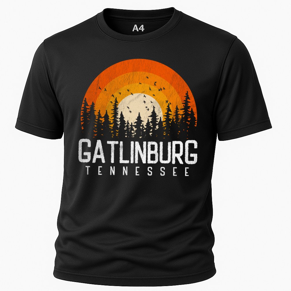 Gatlinburg Tennessee Tn Gift Retro Style Vintage 80s Gift Cool Gift Cooling Performance Crew T-Shirt