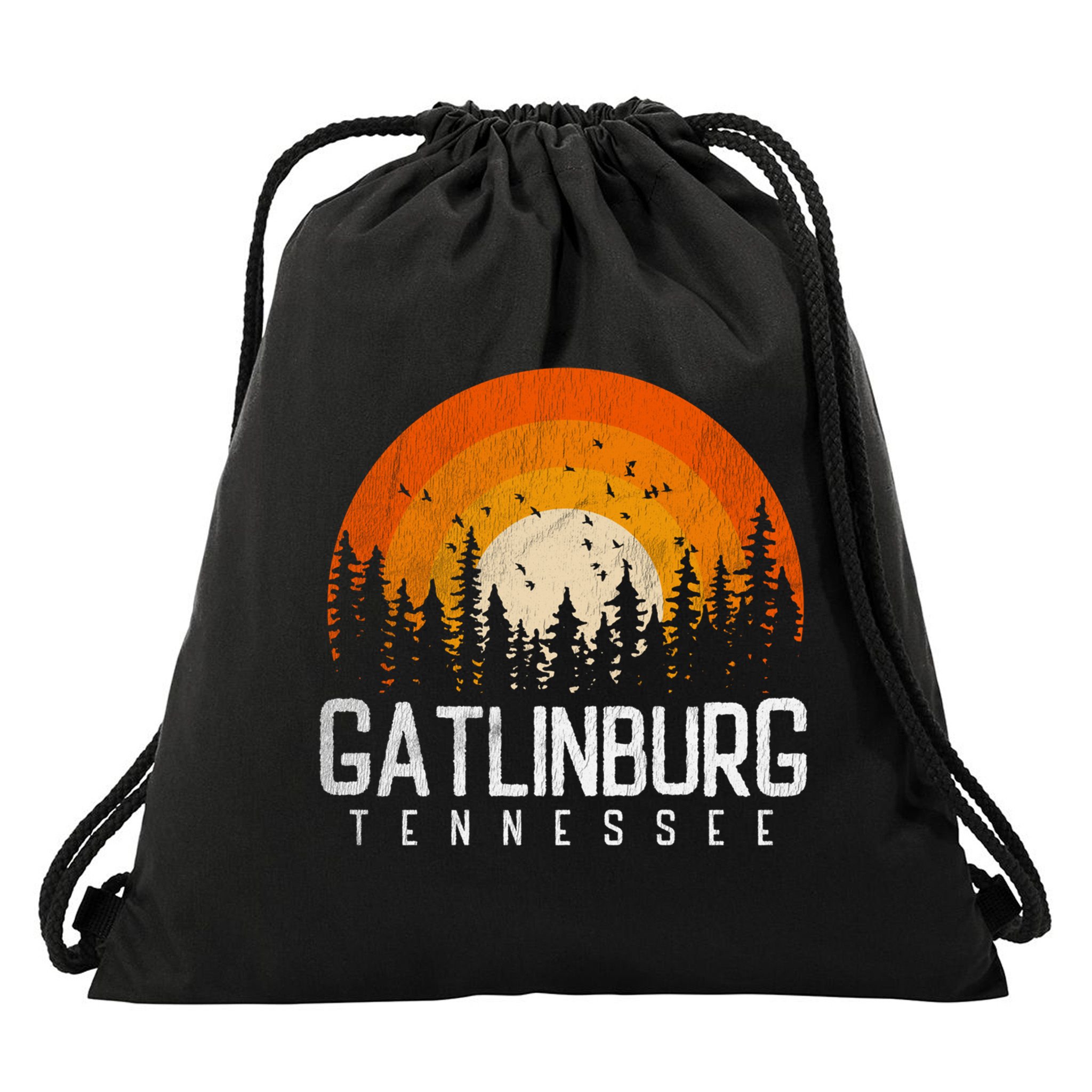 Gatlinburg Tennessee Tn Gift Retro Style Vintage 80s Gift Cool Gift Drawstring Bag