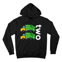 Garbage Truck Trash 2 Years Old 2nd Birthday Cool Party Hoodie