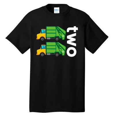 Garbage Truck Trash 2 Years Old 2nd Birthday Cool Party Tall T-Shirt