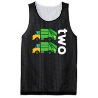 Garbage Truck Trash 2 Years Old 2nd Birthday Cool Party Mesh Reversible Basketball Jersey Tank