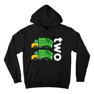 Garbage Truck Trash 2 Years Old 2nd Birthday Cool Party Tall Hoodie