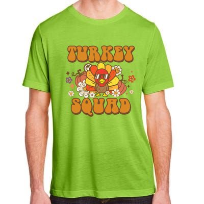 Groovy Thankful Turkey Squad Gift Thanksgiving Cute Turkey Gift Adult ChromaSoft Performance T-Shirt