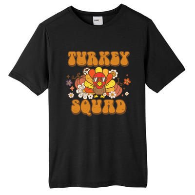 Groovy Thankful Turkey Squad Gift Thanksgiving Cute Turkey Gift Tall Fusion ChromaSoft Performance T-Shirt