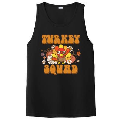 Groovy Thankful Turkey Squad Gift Thanksgiving Cute Turkey Gift PosiCharge Competitor Tank