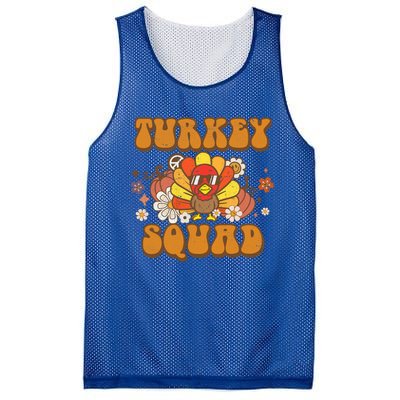 Groovy Thankful Turkey Squad Gift Thanksgiving Cute Turkey Gift Mesh Reversible Basketball Jersey Tank