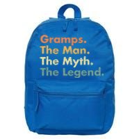 Gramps The The Myth The Legend Father Dad Uncle Cool Gift 16 in Basic Backpack