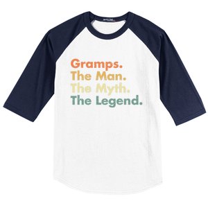 Gramps The The Myth The Legend Father Dad Uncle Cool Gift Baseball Sleeve Shirt