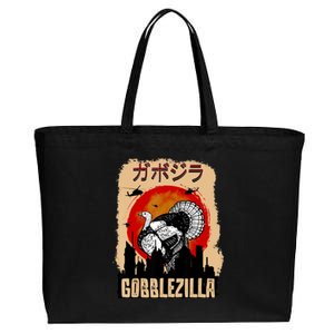 Gobblezilla Turkey Thanksgiving Cotton Canvas Jumbo Tote