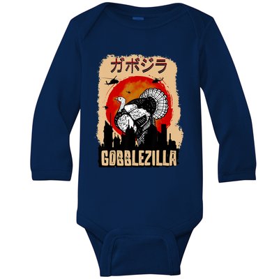 Gobblezilla Turkey Thanksgiving Baby Long Sleeve Bodysuit