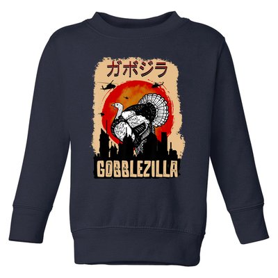 Gobblezilla Turkey Thanksgiving Toddler Sweatshirt