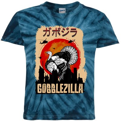 Gobblezilla Turkey Thanksgiving Kids Tie-Dye T-Shirt