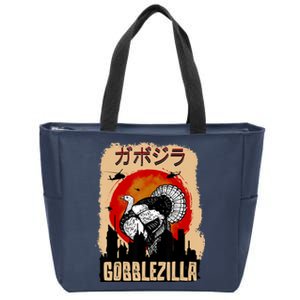 Gobblezilla Turkey Thanksgiving Zip Tote Bag