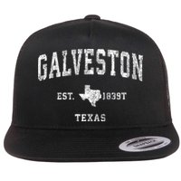 Galveston Texas Tx Vintage Athletic Sports Flatbill Hat