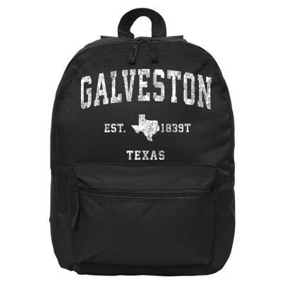 Galveston Texas Tx Vintage Athletic Sports 16 in Basic Backpack