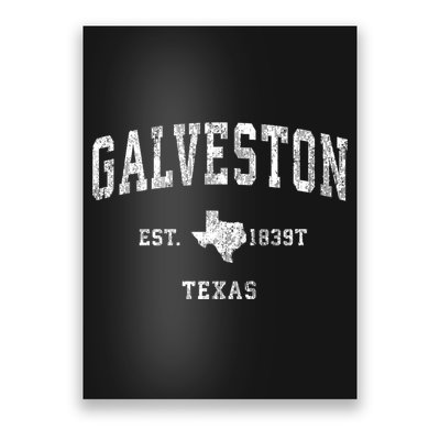 Galveston Texas Tx Vintage Athletic Sports Poster