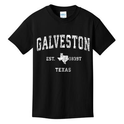 Galveston Texas Tx Vintage Athletic Sports Kids T-Shirt