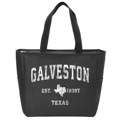 Galveston Texas Tx Vintage Athletic Sports Zip Tote Bag