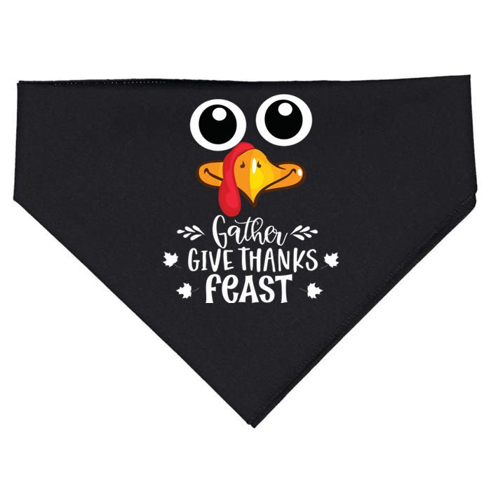 Give Thanks Turkey Family Thanksgiving Day USA-Made Doggie Bandana