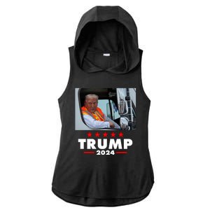 Garbage Truck Trump 2024 Ladies PosiCharge Tri-Blend Wicking Draft Hoodie Tank