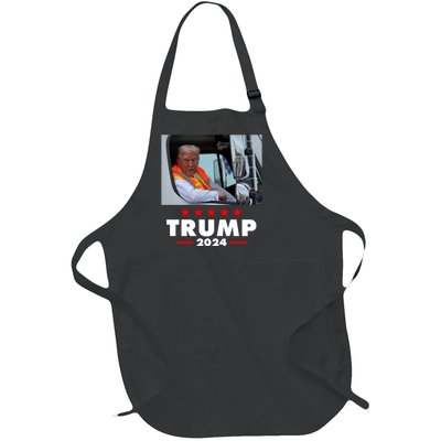 Garbage Truck Trump 2024 Full-Length Apron With Pockets