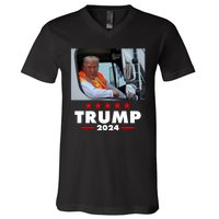 Garbage Truck Trump 2024 V-Neck T-Shirt