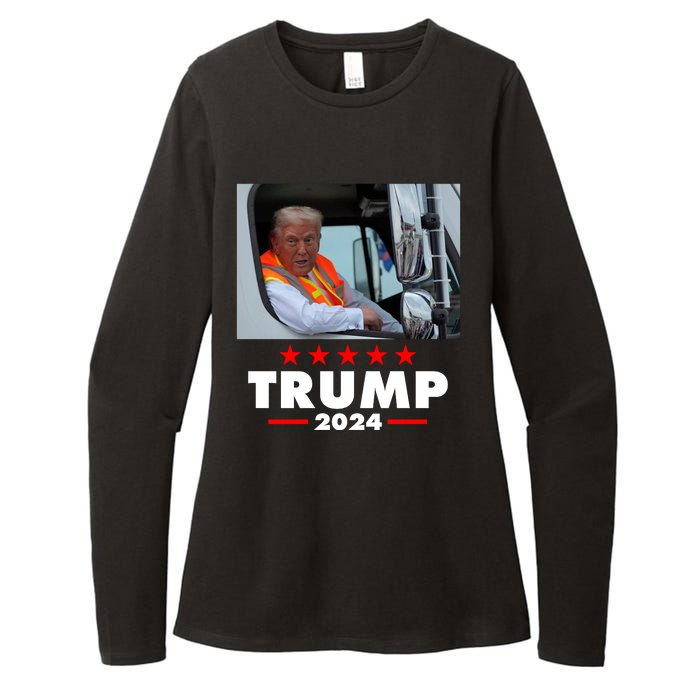 Garbage Truck Trump 2024 Womens CVC Long Sleeve Shirt