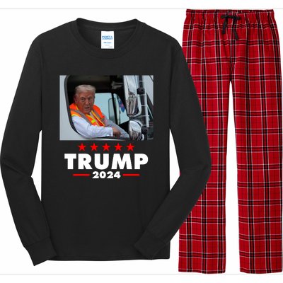 Garbage Truck Trump 2024 Long Sleeve Pajama Set