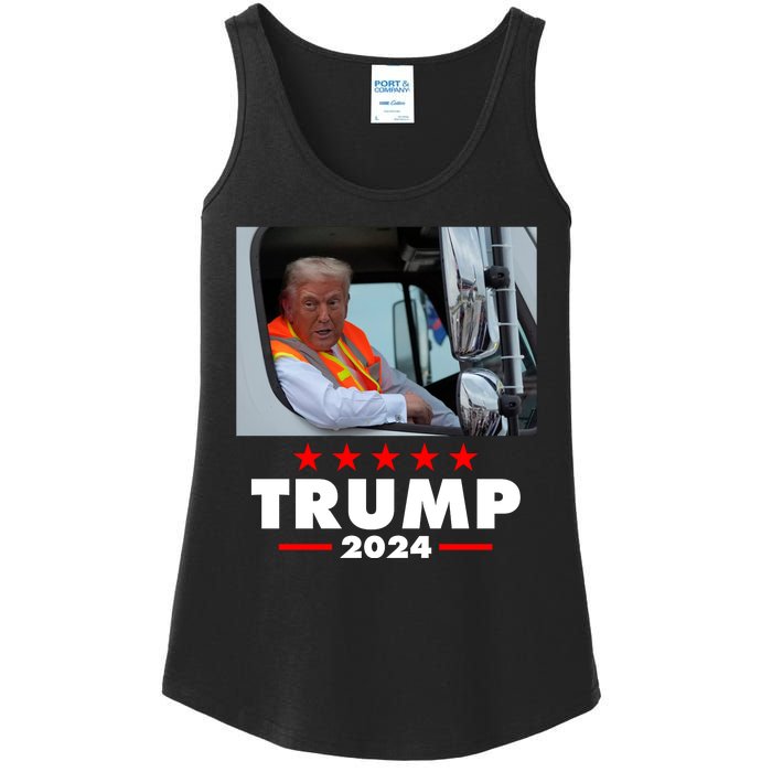 Garbage Truck Trump 2024 Ladies Essential Tank