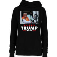 Garbage Truck Trump 2024 Womens Funnel Neck Pullover Hood