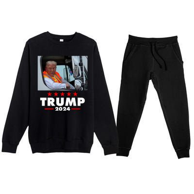 Garbage Truck Trump 2024 Premium Crewneck Sweatsuit Set