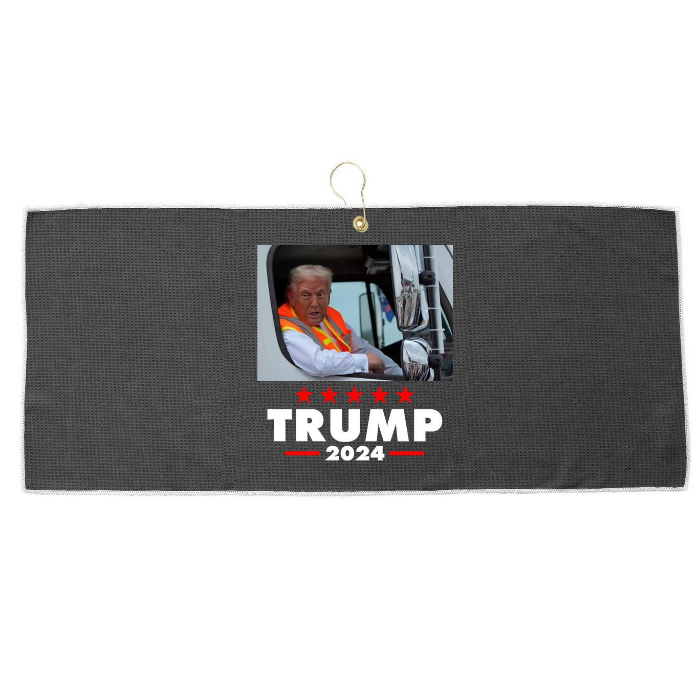 Garbage Truck Trump 2024 Large Microfiber Waffle Golf Towel