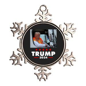 Garbage Truck Trump 2024 Metallic Star Ornament