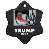 Garbage Truck Trump 2024 Ceramic Star Ornament