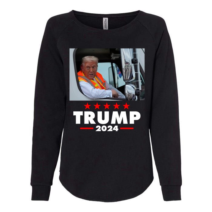 Garbage Truck Trump 2024 Womens California Wash Sweatshirt