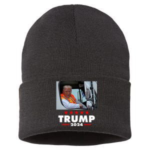 Garbage Truck Trump 2024 Sustainable Knit Beanie