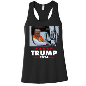 Garbage Truck Trump 2024 Women's Racerback Tank