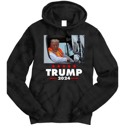 Garbage Truck Trump 2024 Tie Dye Hoodie