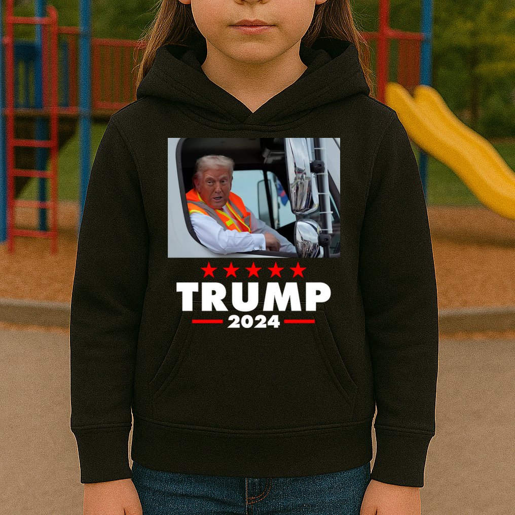 Garbage Truck Trump 2024 Kids Hoodie
