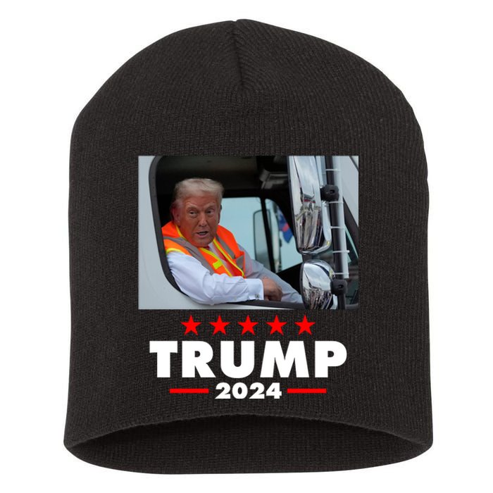 Garbage Truck Trump 2024 Short Acrylic Beanie