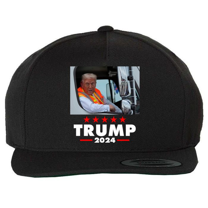 Garbage Truck Trump 2024 Wool Snapback Cap