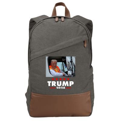 Garbage Truck Trump 2024 Cotton Canvas Backpack