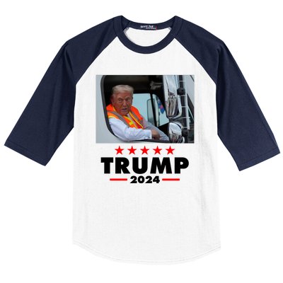 Garbage Truck Trump 2024 Baseball Sleeve Shirt