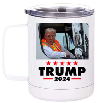 Garbage Truck Trump 2024 12 oz Stainless Steel Tumbler Cup