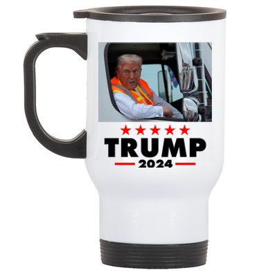 Garbage Truck Trump 2024 Stainless Steel Travel Mug