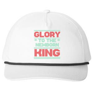 Glory To The Newborn King Ugly Christmas Christian Jesus Snapback Five-Panel Rope Hat