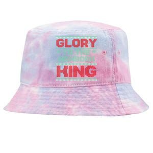 Glory To The Newborn King Ugly Christmas Christian Jesus Tie-Dyed Bucket Hat